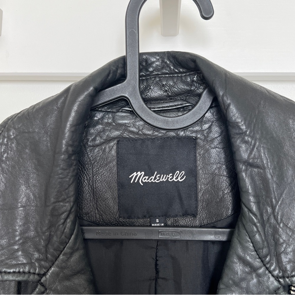 Madewell Black Washed Leather Jacket - Picture 4 of 8